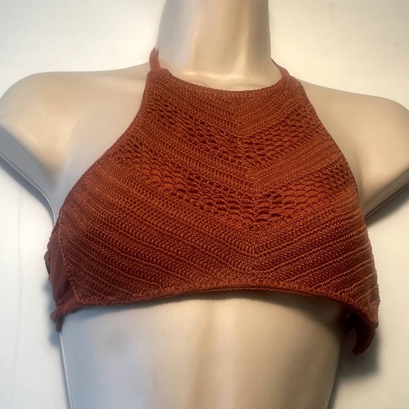 xhilaration burnt orange halter bikini top! size snall - Picture 1 of 7